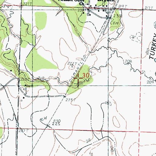 Topographic Map of Oakachickan (historical), MS