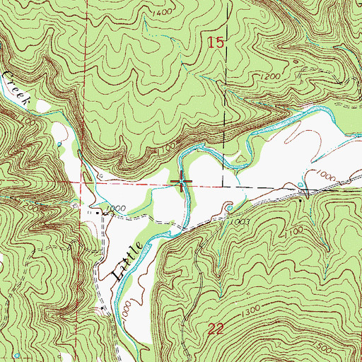 Topographic Map of Beckham Creek, AR