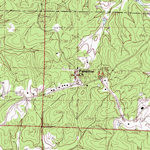 Topographic Map of Palestine, MS