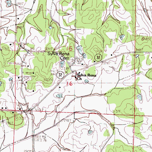 Topographic Map of Sylva Rena School (historical), MS