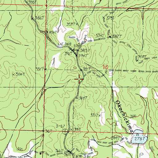 Topographic Map of Walthall High School (historical), MS