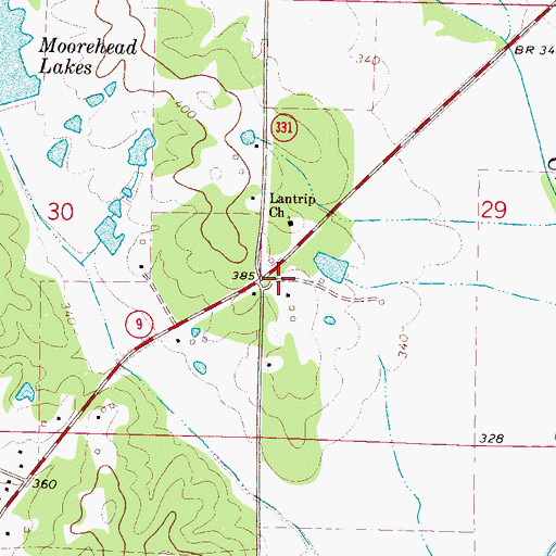 Topographic Map of Busyton (historical), MS