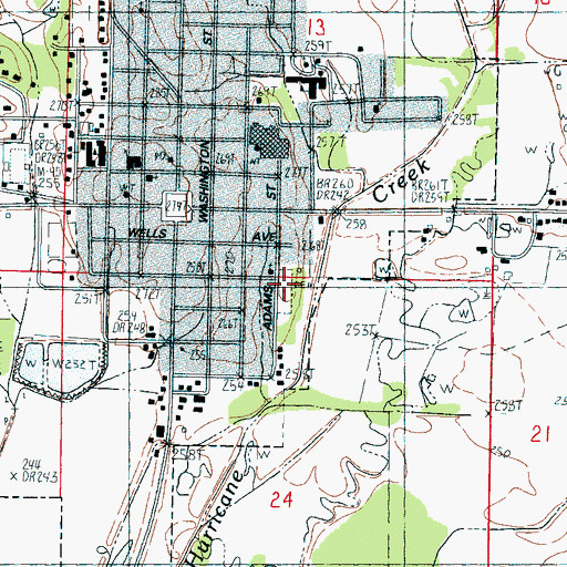 Topographic Map of Calhoun City Cemetery, MS
