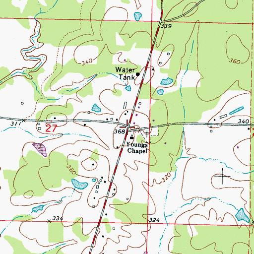 Topographic Map of Elzy (historical), MS