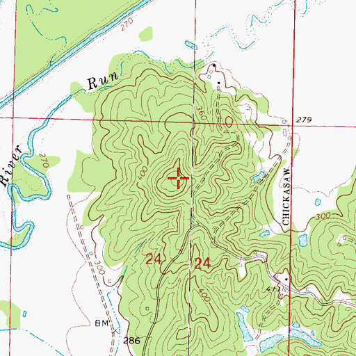 Topographic Map of Johnny Main Mountain, MS