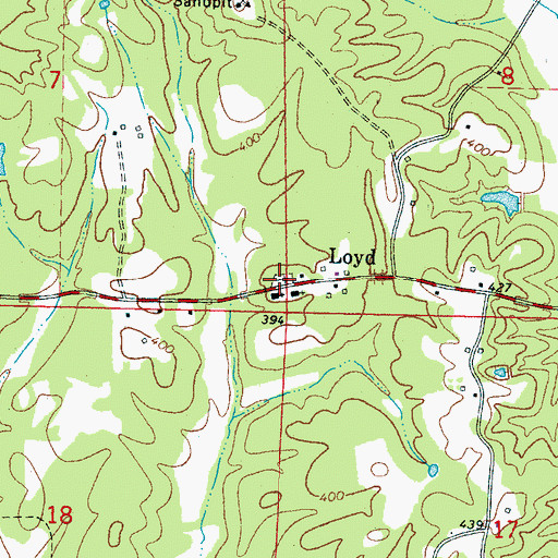 Topographic Map of Loyd Cemetery, MS