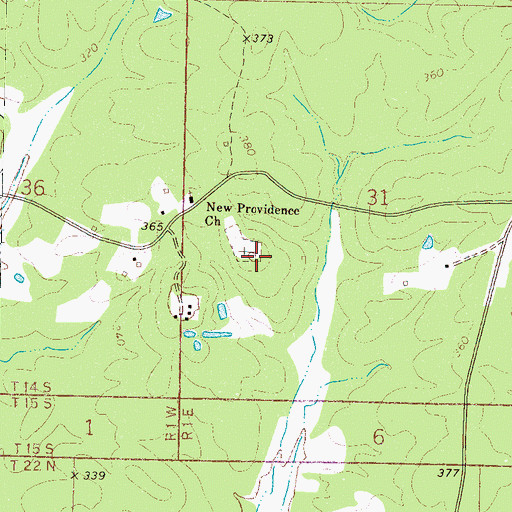 Topographic Map of Old Providence Cemetery, MS