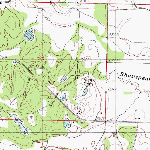 Topographic Map of Vance (historical), MS