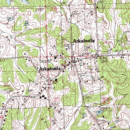 Topographic Map of Arkabutla Baptist Church, MS