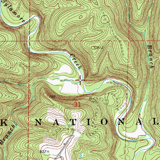 Topographic Map of Bee Branch, AR
