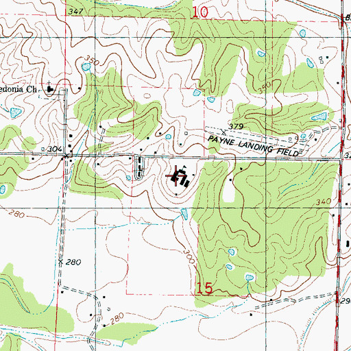 Topographic Map of East Tate Elementary School, MS