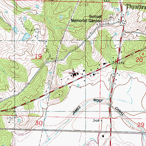 Topographic Map of Hillcrest Academy, MS