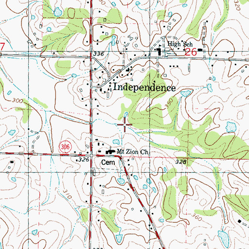 Topographic Map of Independence Methodist Church, MS