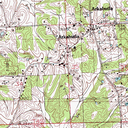 Topographic Map of Northwest Academy, MS