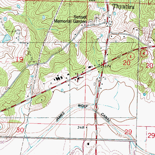 Topographic Map of Thyatira Church of Christ, MS