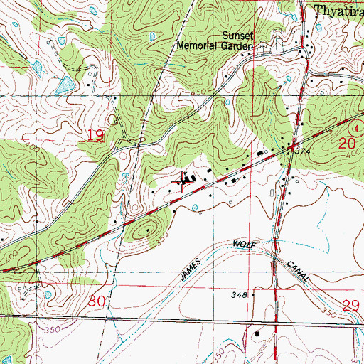 Topographic Map of Thyatira Elementary School (historical), MS
