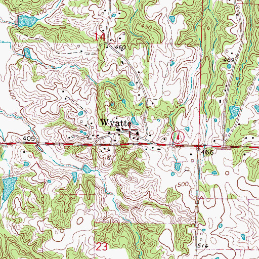 Topographic Map of Wyatte School (historical), MS