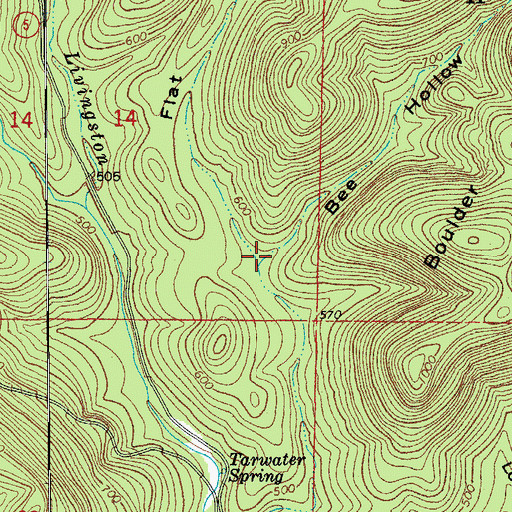 Topographic Map of Bee Hollow, AR