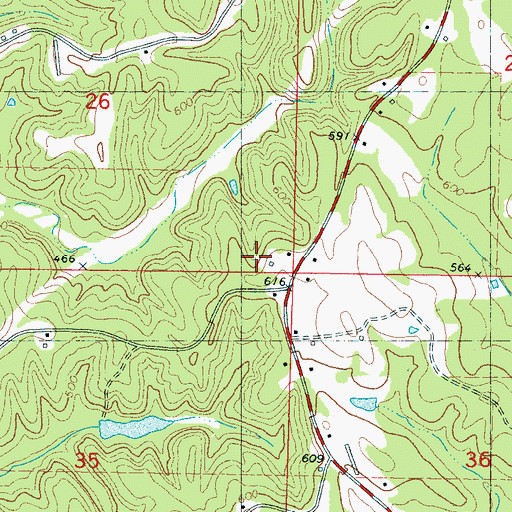 Topographic Map of Chinaberry School (historical), MS