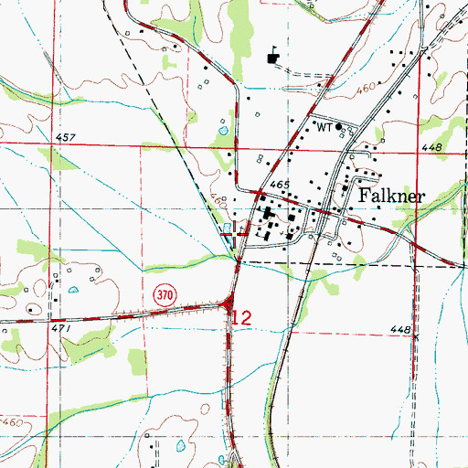 Topographic Map of Falkner Presbyterian Church, MS