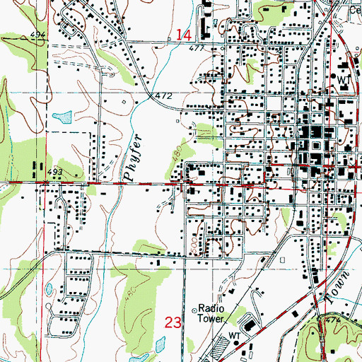 Topographic Map of Line Street High School (historical), MS