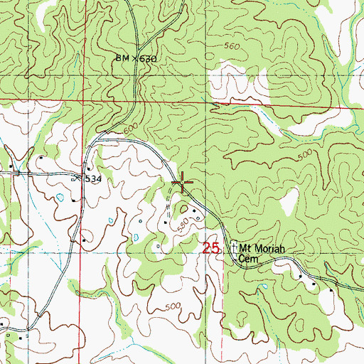 Topographic Map of Mount Moriah, MS