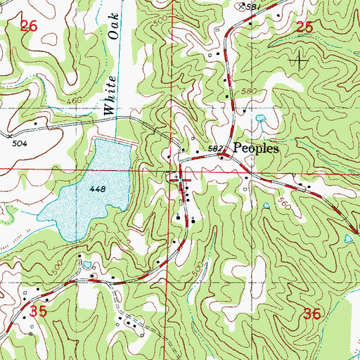 Topographic Map of Peoples Presbyterian Church (historical), MS