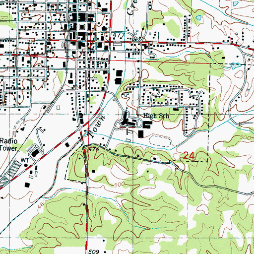 Topographic Map of Ripley Male and Female Academy (historical), MS