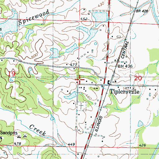 Topographic Map of Tipplersville Church of Christ, MS