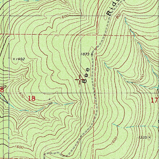 Topographic Map of Bee Ridge, AR