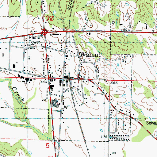 Topographic Map of Walnut Methodist Church, MS