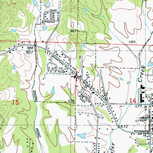 Topographic Map of West Ripley Baptist Church, MS