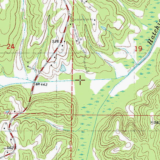 Topographic Map of White Oak Bottom, MS