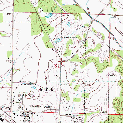 Topographic Map of Alberson (historical), MS