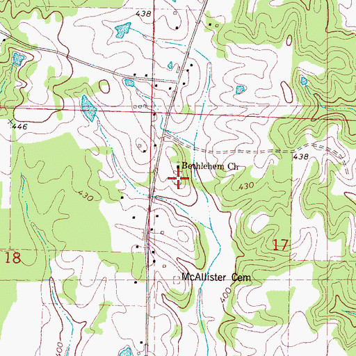 Topographic Map of Bethlehem Cemetery, MS