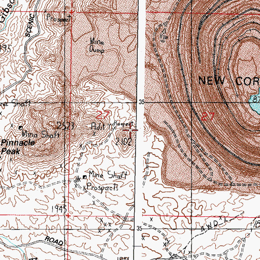Topographic Map of Little Ajo Mountains, AZ