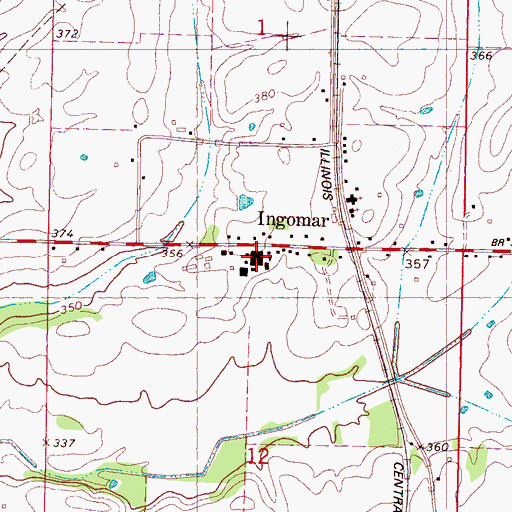 Topographic Map of Ingomar School, MS