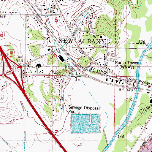Topographic Map of Peck (historical), MS