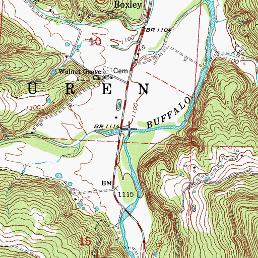 Topographic Map of Beech Creek, AR