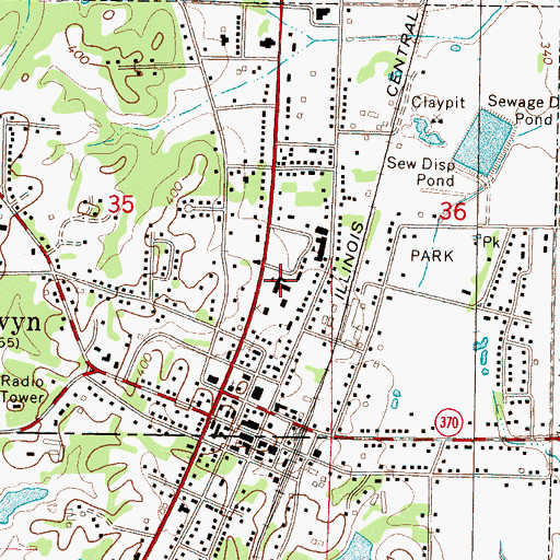 Topographic Map of Baldwyn Elementary School, MS