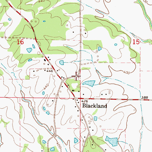 Topographic Map of Blackland Cemetery, MS