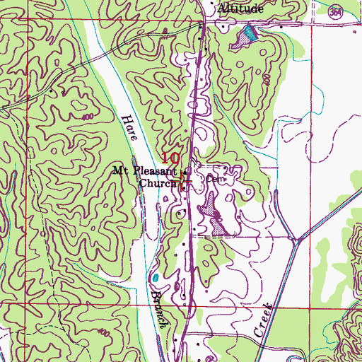 Topographic Map of Buck Snort School (historical), MS