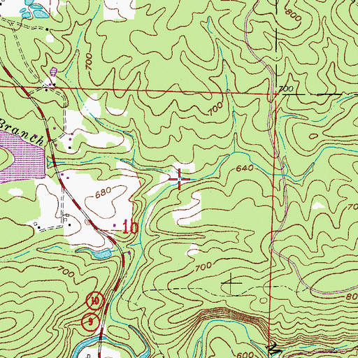 Topographic Map of Bell Branch, AR
