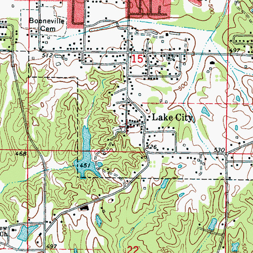 Topographic Map of Friendship Pentecostal Church (historical), MS
