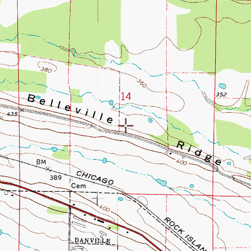 Topographic Map of Belleville Ridge, AR