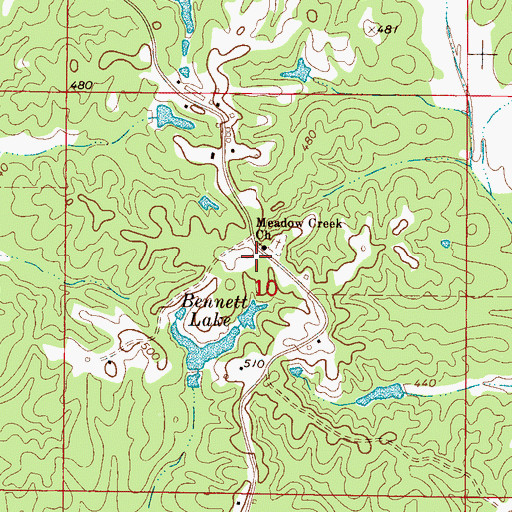 Topographic Map of Meadow Creek School (historical), MS