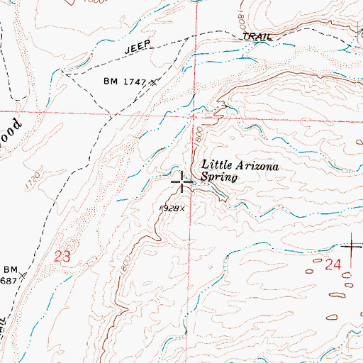 Topographic Map of Little Arizona Spring, AZ