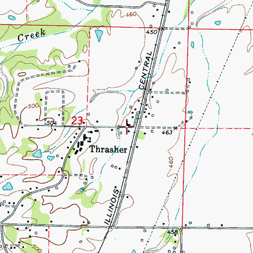 Topographic Map of Thrasher Baptist Church, MS