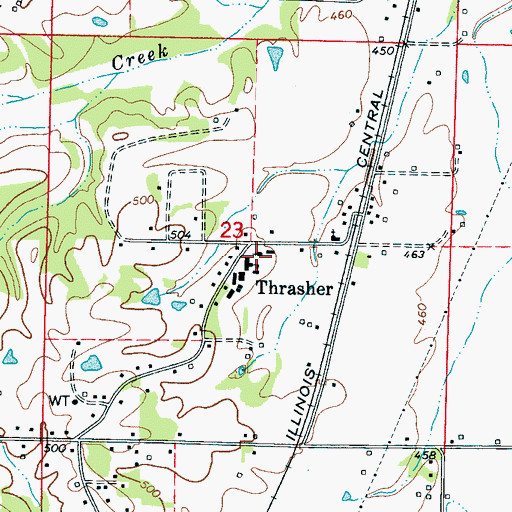Topographic Map of Thrasher Methodist Church, MS