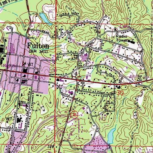 Topographic Map of Fulton Cemetery, MS